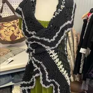 Crochet wrap cardigan vest